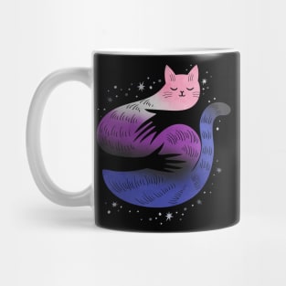 Genderfluid Cat Hug LGBT Pride Flag Mug